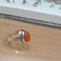 انگشتر عقیق یمن پرتقالی
