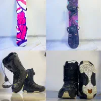 اسنوبرد و فیکس برتون قد 142 Snowboard K2+چند لوازم