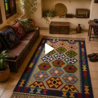گلیم دست بافت اصیل برای دکور خونه هاتون