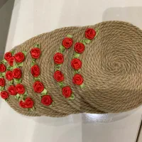 فروش زیر لیوانی حصیری گلدار