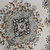 فرش گرد سالم، تمیز سبز کرم