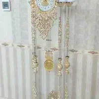 ساعت بلند ایستاده لاکچری سفید طلایی