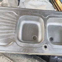 سینک  ظرفشویی 120 دو لگن چپ سالم باتمام اتصالات