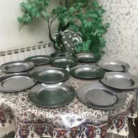 ۱۲ عدد بشقابهای قدیمی استیل