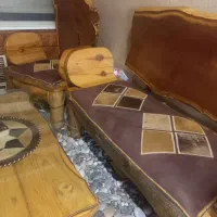 مبل چوب روستیک (گردو)۶ نفره