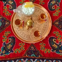 رومیزی پته دوزی اصیل، سوزن دوزی یک متری صنایع دستی