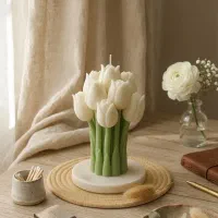 شمع دسته گل لاله
