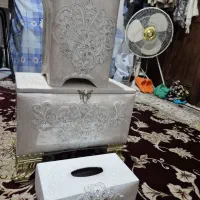 جا دستمال کاغذی و سطل وجا نمازی نو