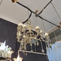 لوستر ۹ شعله طرح برنز