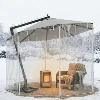 سایبان چتری ۳ متری آلاچیقی با طلق پلاستیکی