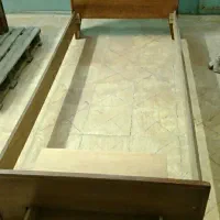 تخت تک نفره چوبی باکس دار و کشویی