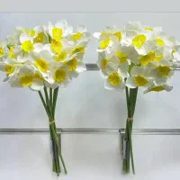 گل نرگس مصنوعی لمسی برگ گیاه وارداتی