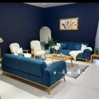 مبل راحتی مدرن ۷ نفره مینیمال پایه چوبی (ست کامل)