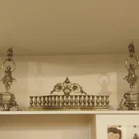 مجسمه های برنجی و گارد برنجی شومینه قدیمی