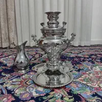 سماور گازی استیل توش برنجی