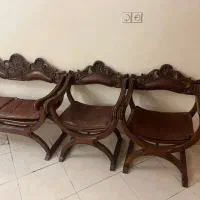 صندلی چوبی چرمی رومی ۱۰ نفره