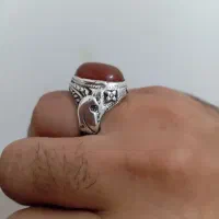 انگشتر عقیق رکاب کفتری دست ساز کهنه
