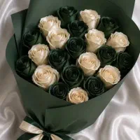 دسته گل روبانی باکس گل و گل جاویدان