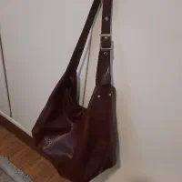 کیف چرم  مصنوعی زرشکی