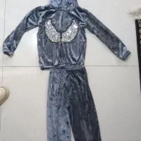 سویشرت شلوار ست طوسی دخترانه