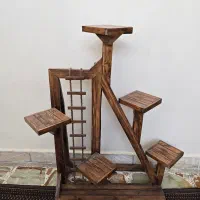 استند یا پایه گلدان چندتایی چوبی
