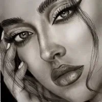 طراحی چهره سیاه قلم متفاوت و ویژه و عالی