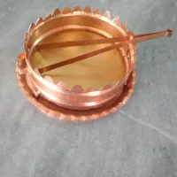 خرماخوری برنز منقل تزئینی مس سینی آیینه ای