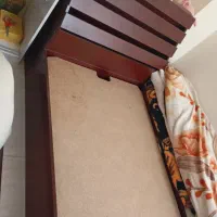تخت چوبی یک نفره همراه با بغل تختی