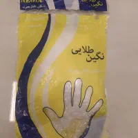 دستکش نایلونی نگین طلایی
