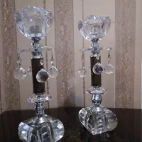 یک جفت شمعدان کریستال