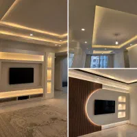 اجرای کناف سقف کاذب نور مخفی تی وی وال