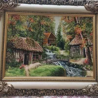 تابلو فرش  منظره جنگل