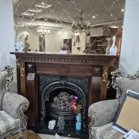 شومینه گازی طرح چوبی چدنی در حد نو