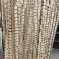 پرده تور دانتل ترک رنگ بژ