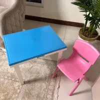 میز تحریر با صندلی کودک کاملا سالم باکس دار تاشو