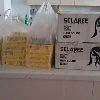 تعداد زیادی رنگ مو برند اسکلاره همراه با کاتالوگ