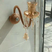 لوستر دیواری / چراغ دیوارکوب باکارات بلوری تک شعله