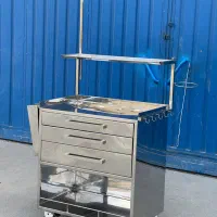 ترالی پزشکی استیل ضدزنگ، سه کشو