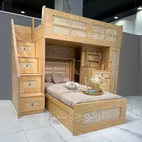 سرویس مجموعه تخت دوطبقه دو نفره نوجوان ۲ یک تک 90