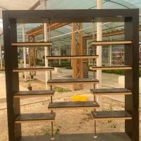 قفسه مغازه چوبی مشکی طلائی
