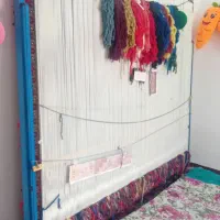 فرش دست باف تاجرنقشه نصف بافته شده