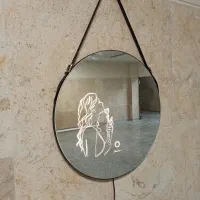 آینه آویز چرمی مینیمال