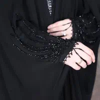 چادر مشکی عربی عبایی سنگدوزی و ساده کد jio3876
