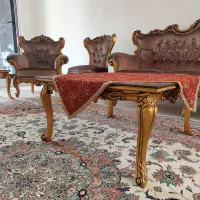 مبل و میزنهار خوری استیل به همراه تابلو فرش