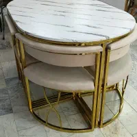 میز و صندلی ناهارخوری نهار خوری کمجا ۶ نفره فلزی