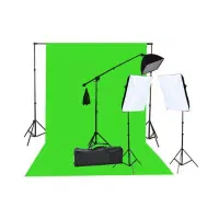 کیت کامل پرده سبز (کروماکی) با سافت باکس و سه پایه