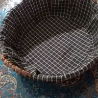 سبد نان حصیری چوب و پارچه دار