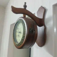 ساعت دیواری دو طرفه تمام چوب
