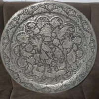 سینی قلمکار طرح برجسته قلع و مس
