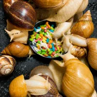 حلزون زنده در سایزهای مختلف +لوازم کامل نگهداری